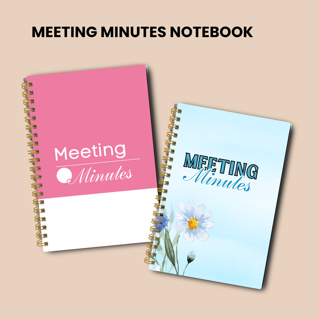Meeting Minutes Notebook – A5 Meeting Record & Logbook for Office and Business