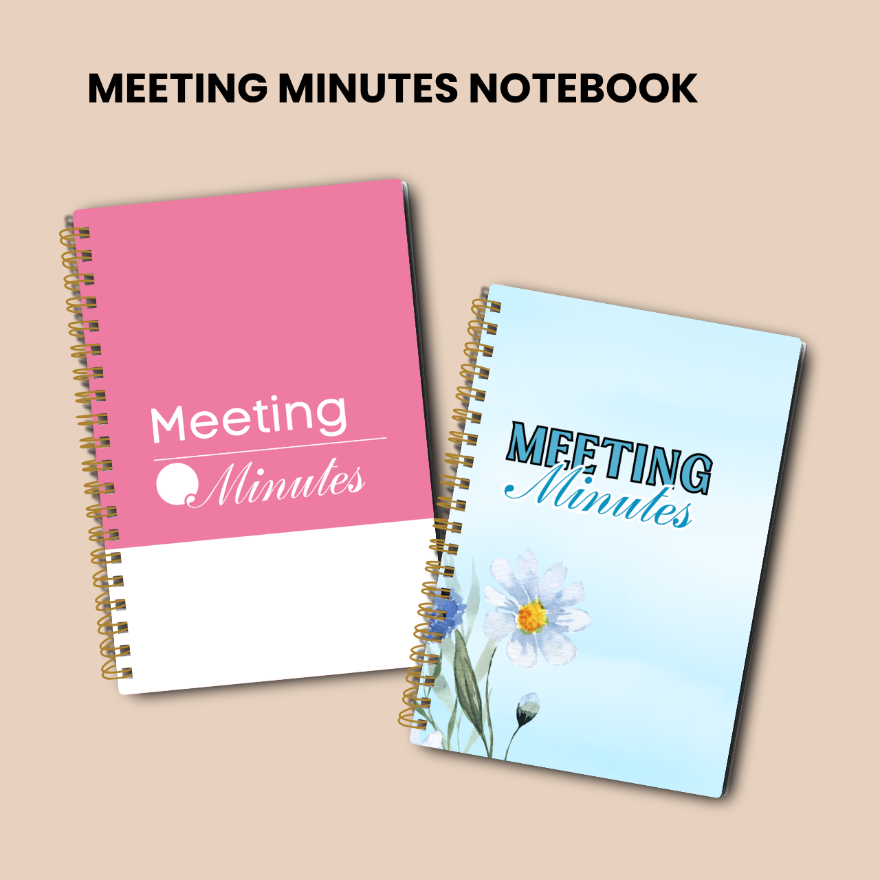 Meeting Minutes Notebook – A5 Meeting Record & Logbook for Office and Business