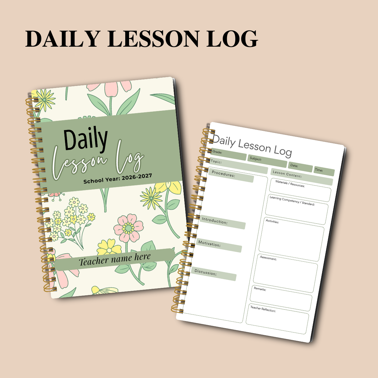 Daily Lesson Log Notebook A5 for Teachers | Classroom Teaching Record | SY 2026–2027