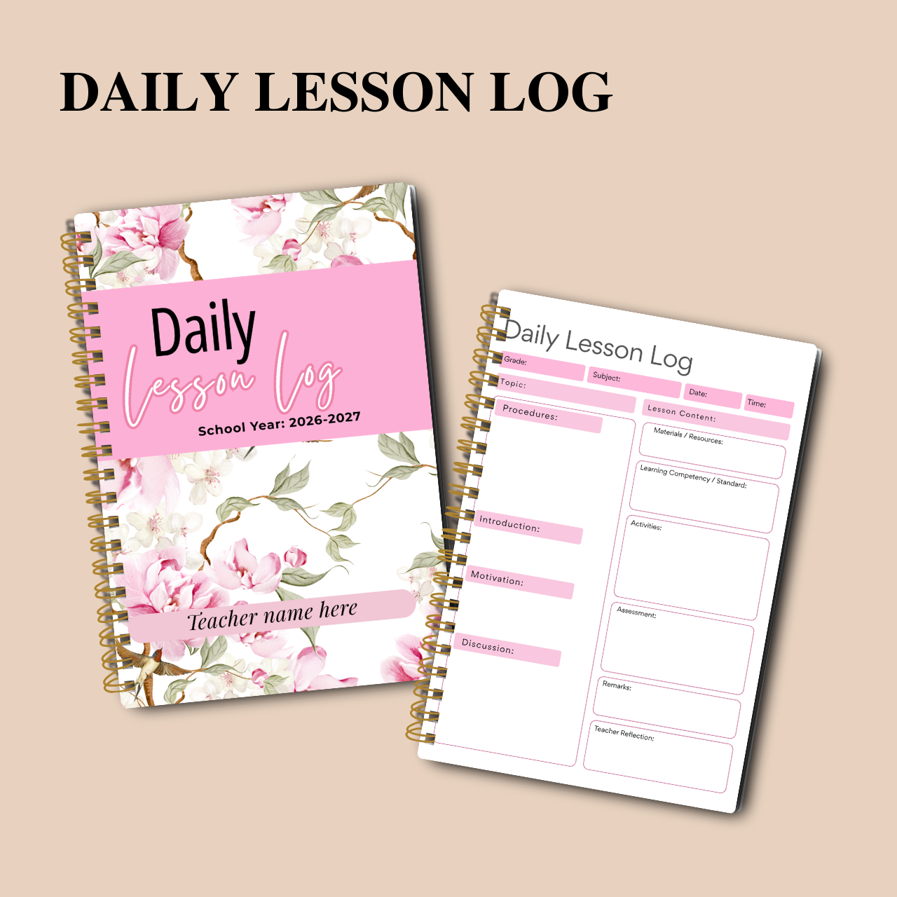 Daily Lesson Log Notebook A5 for Teachers | Classroom Teaching Record | SY 2026–2027