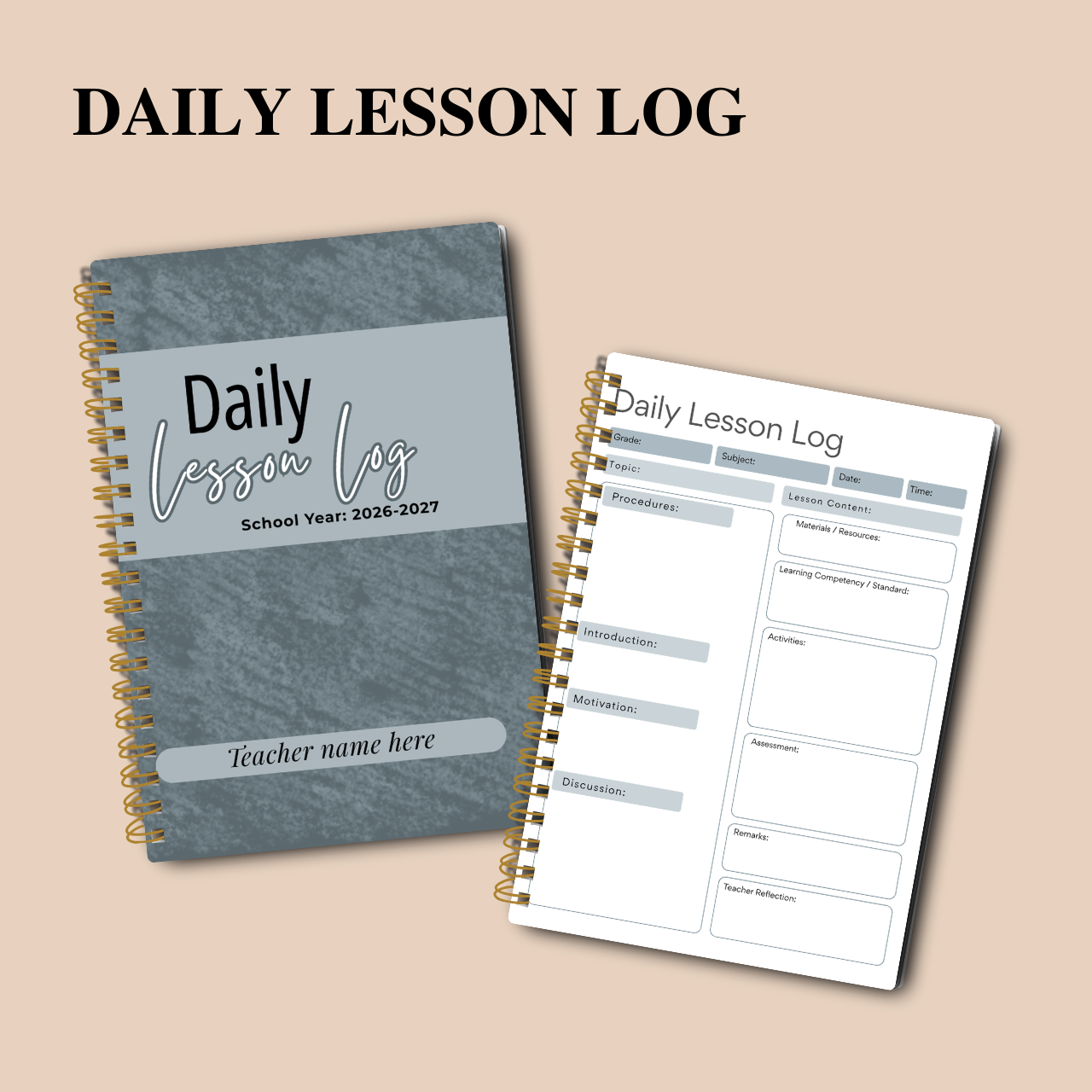 Daily Lesson Log Notebook A5 for Teachers | Classroom Teaching Record | SY 2026–2027