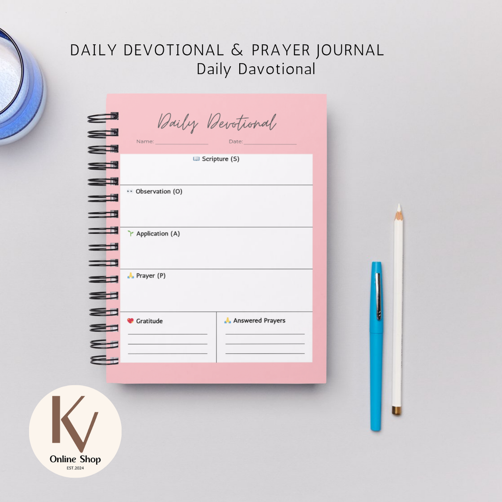 Daily Devotional & Prayer Journal – “Be Still” Faith Reflection Notebook | A5 Spiral Bound Christian Journal