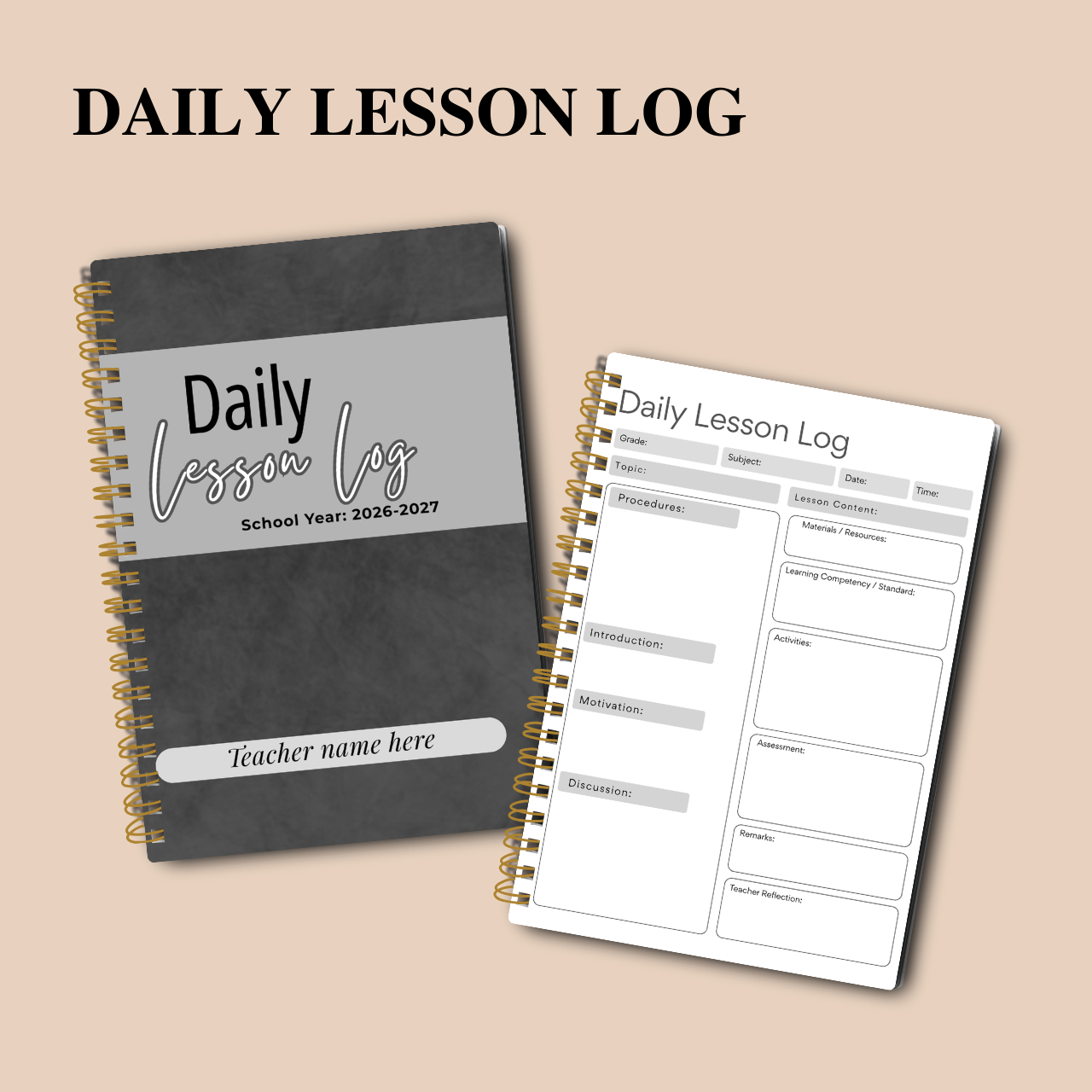 Daily Lesson Log Notebook A5 for Teachers | Classroom Teaching Record | SY 2026–2027