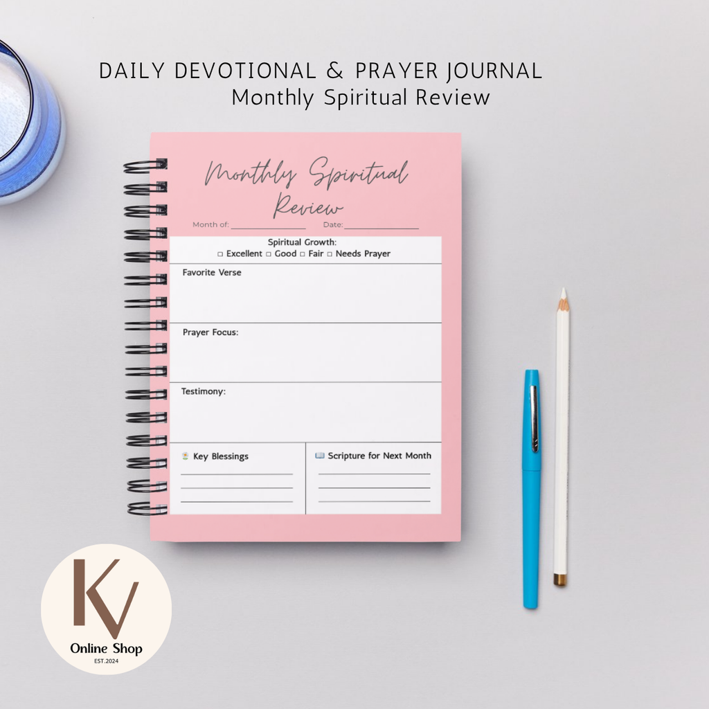 Daily Devotional & Prayer Journal – “Be Still” Faith Reflection Notebook | A5 Spiral Bound Christian Journal