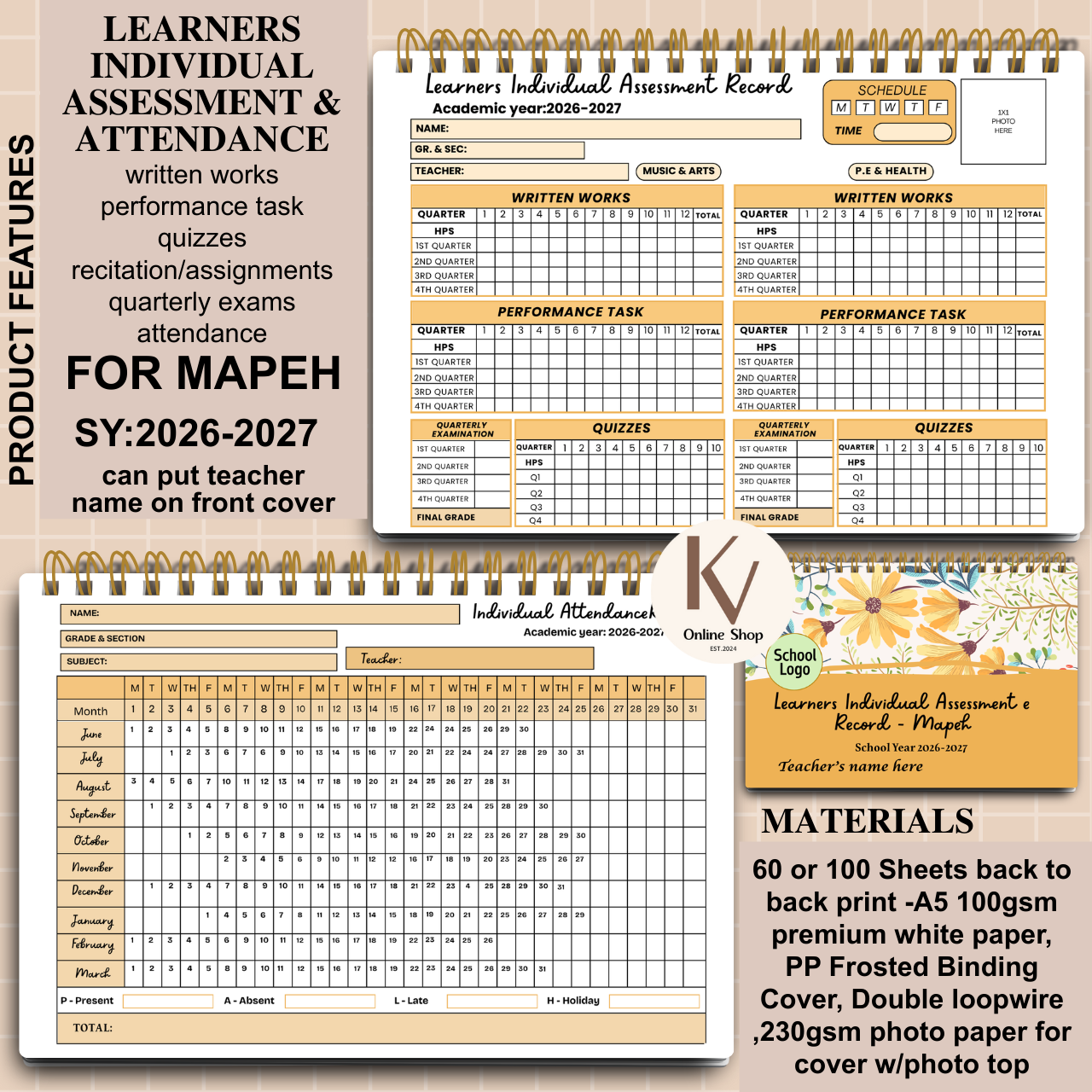 Learners Individual Assessment & Attendance Record – MAPEH