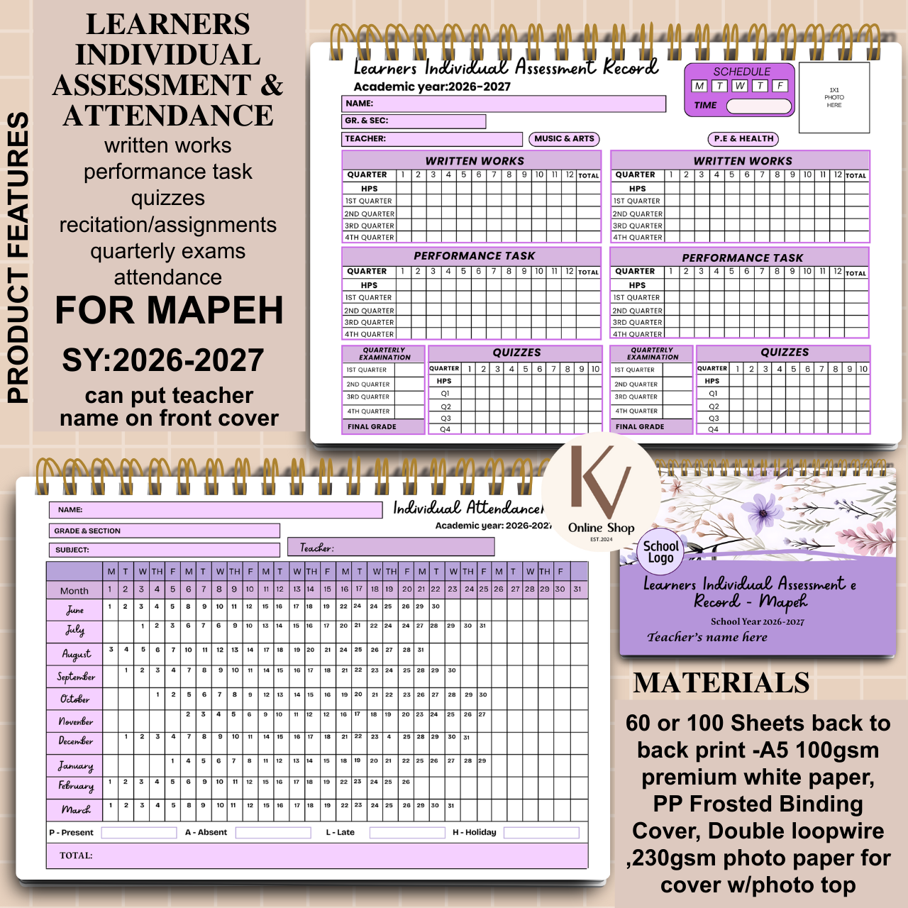 Learners Individual Assessment & Attendance Record – MAPEH