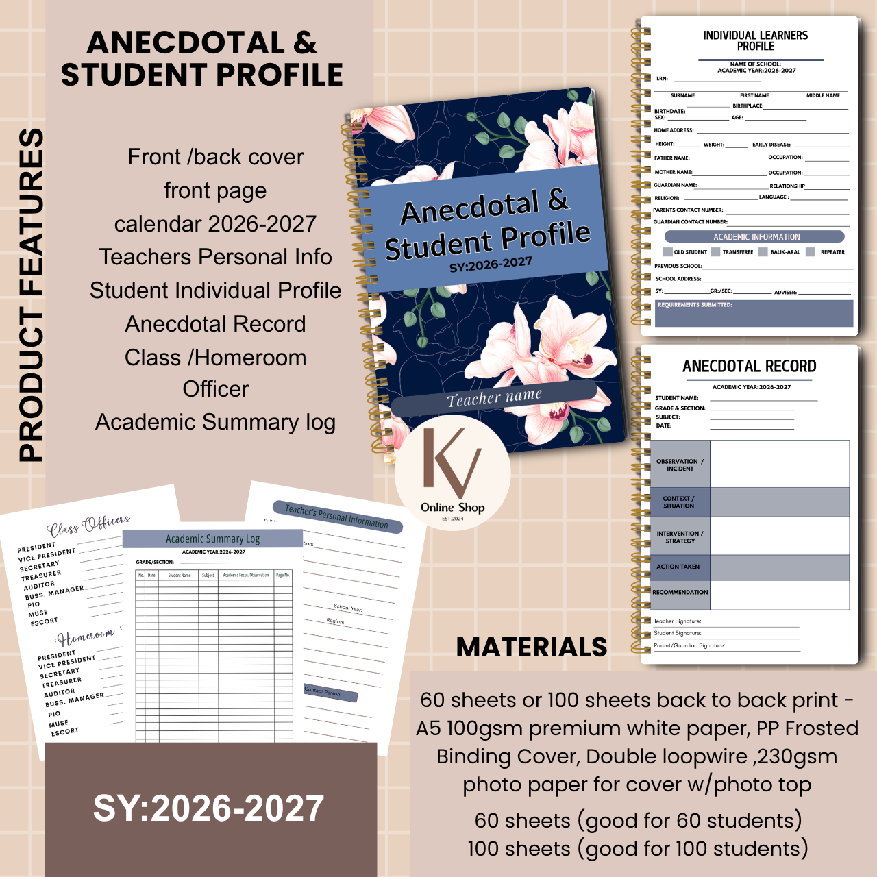 Anecdotal & Student Profile Notebook – SY 2026–2027