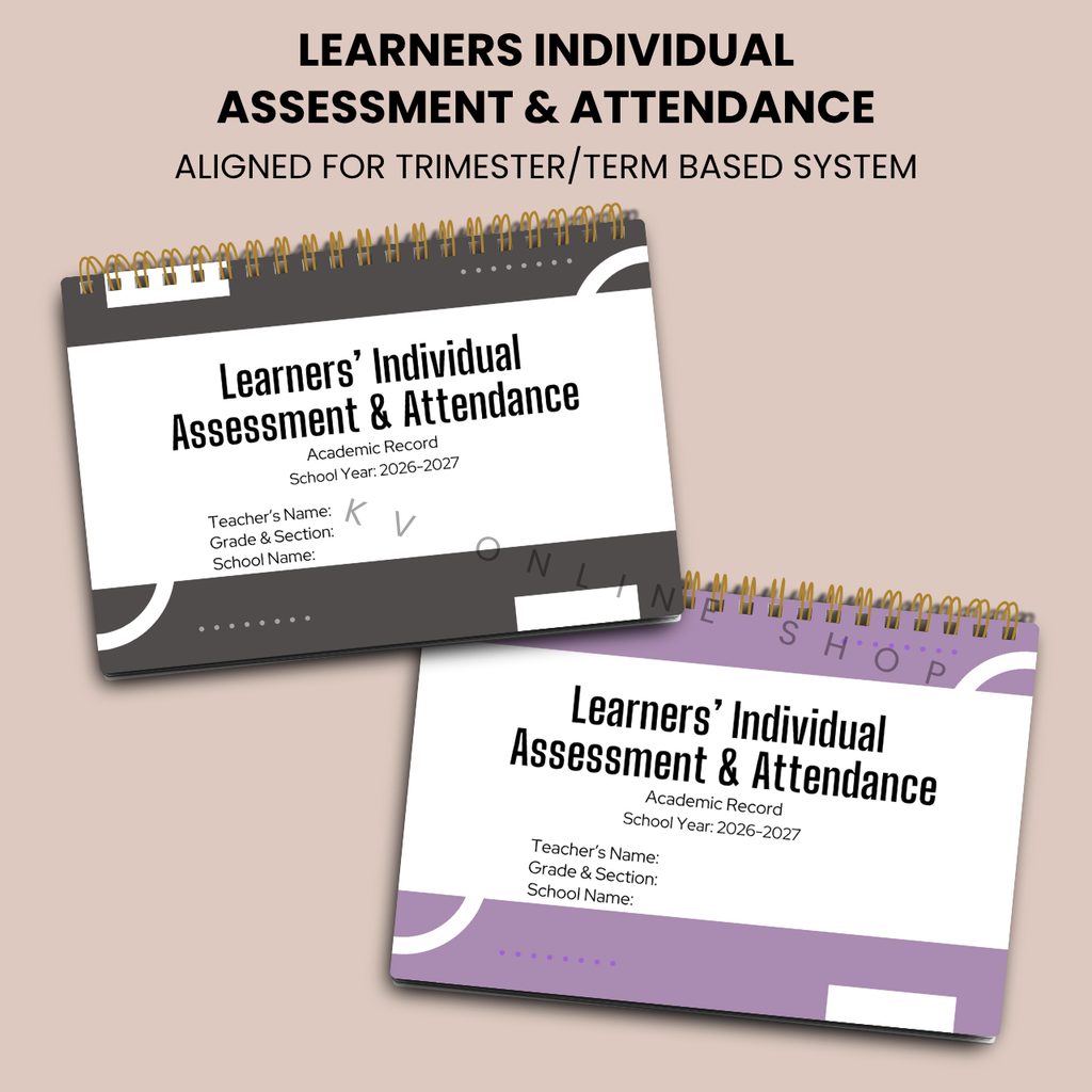Learners Individual Assessment & Attendance Notebook | A5  | SY 2026–2027 (Trimester Ready)
