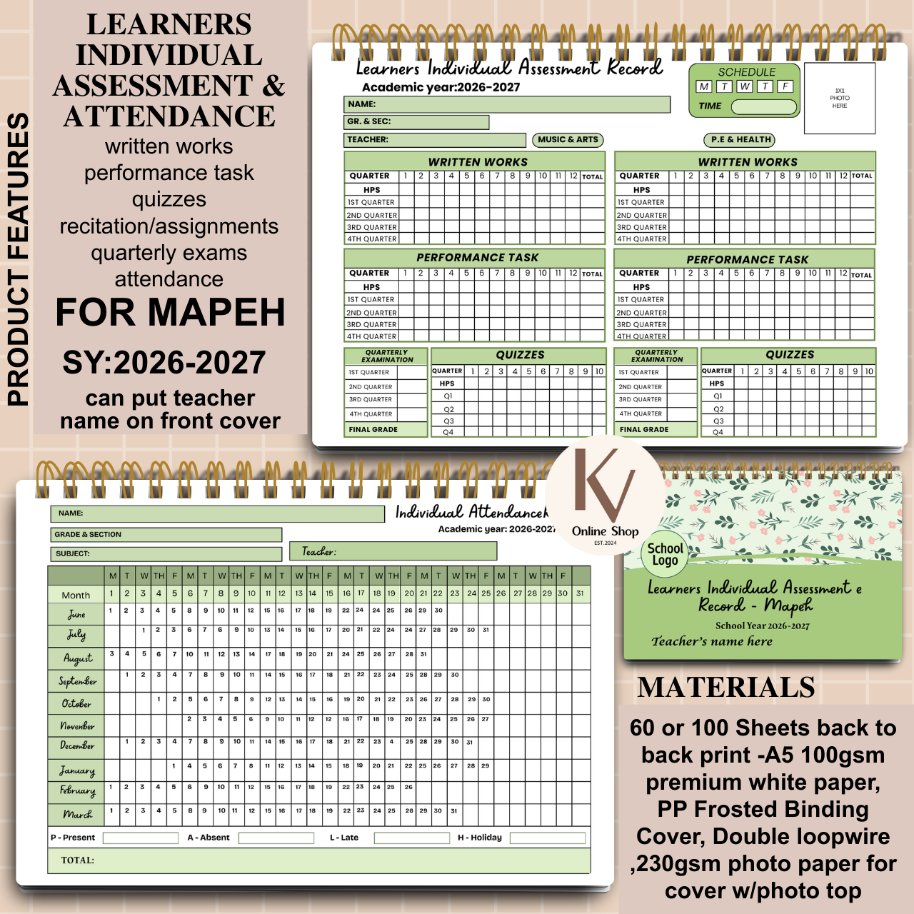 Learners Individual Assessment & Attendance Record – MAPEH