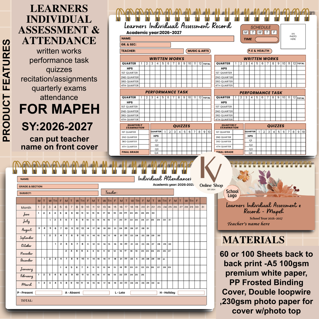 Learners Individual Assessment & Attendance Record – MAPEH