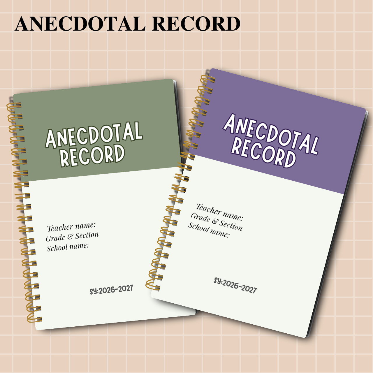 Anecdotal Record Notebook | SY 2026–2027 | Personalized | 3 Versions