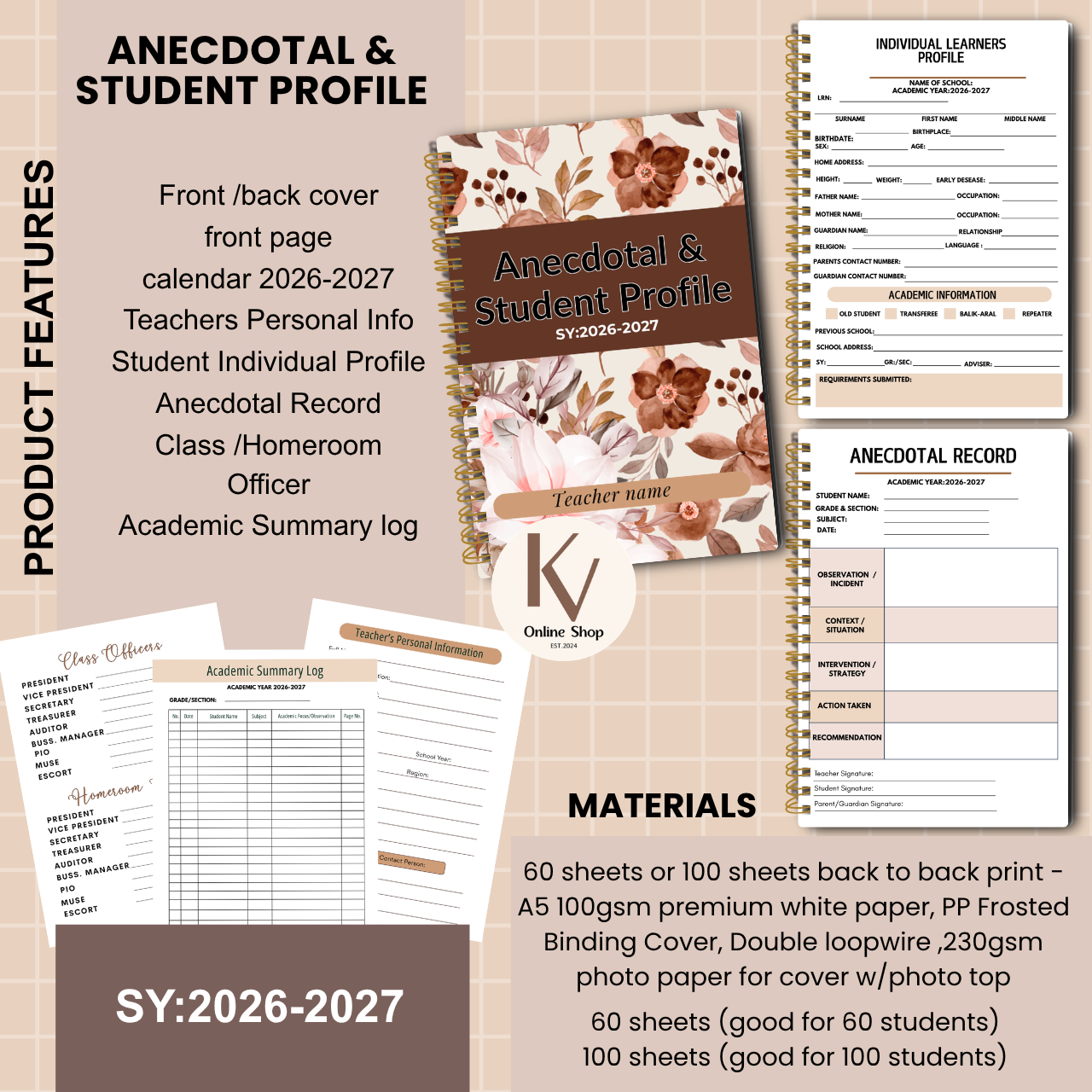 Anecdotal & Student Profile Notebook – SY 2026–2027