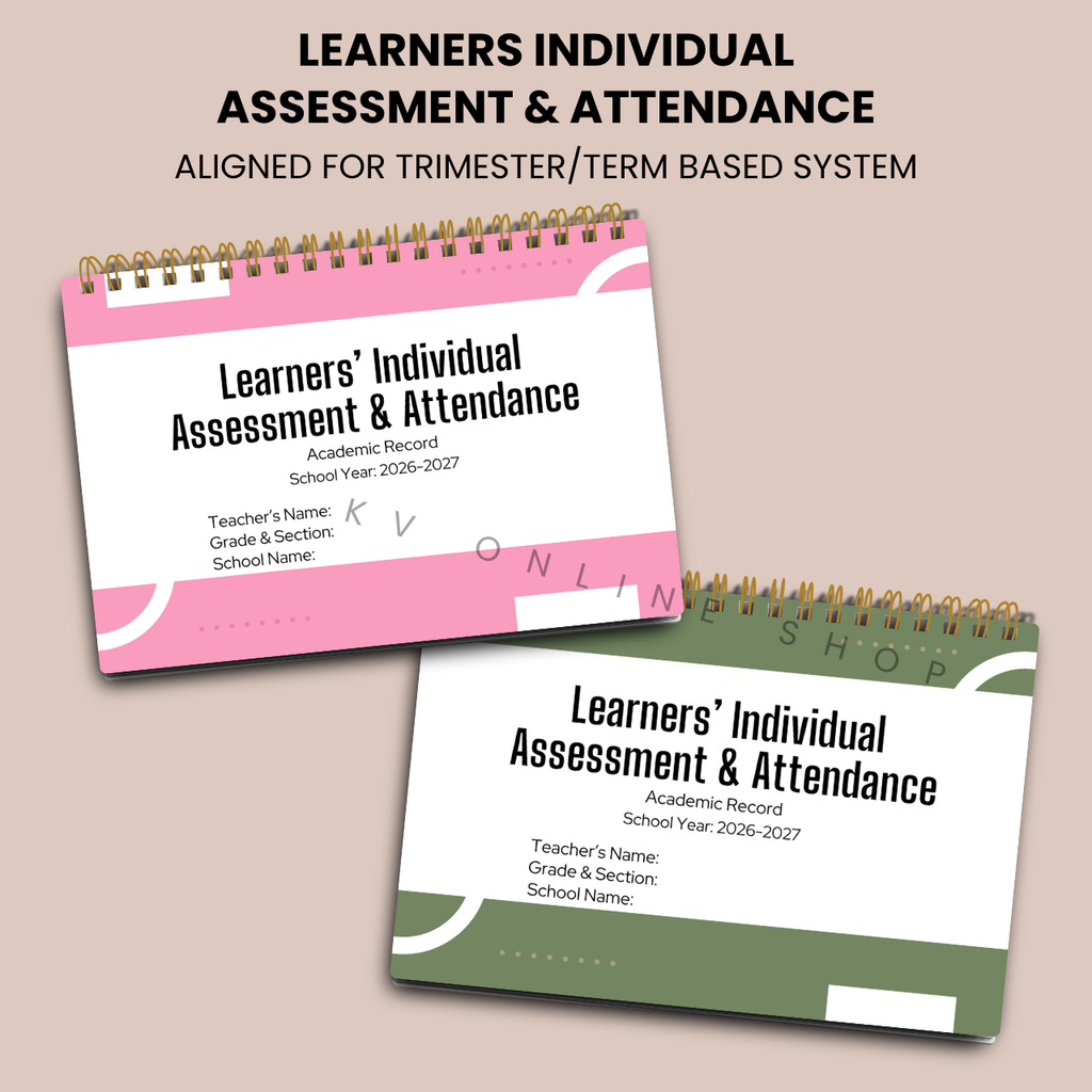 Learners Individual Assessment & Attendance Notebook | A5  | SY 2026–2027 (Trimester Ready)