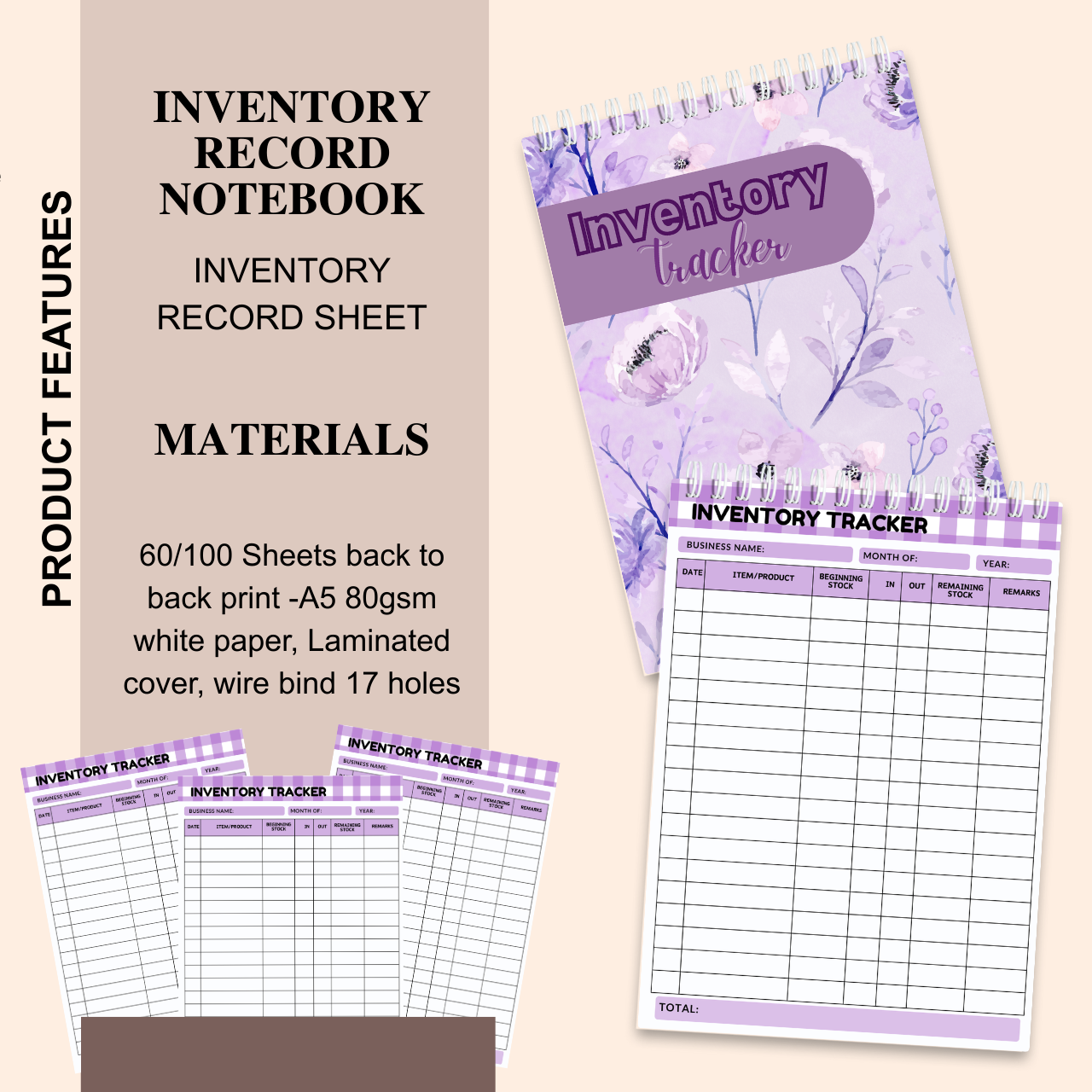 Product Pricelist & Inventory Record Notebook – A5 Business Tracker (Spiral Bound)