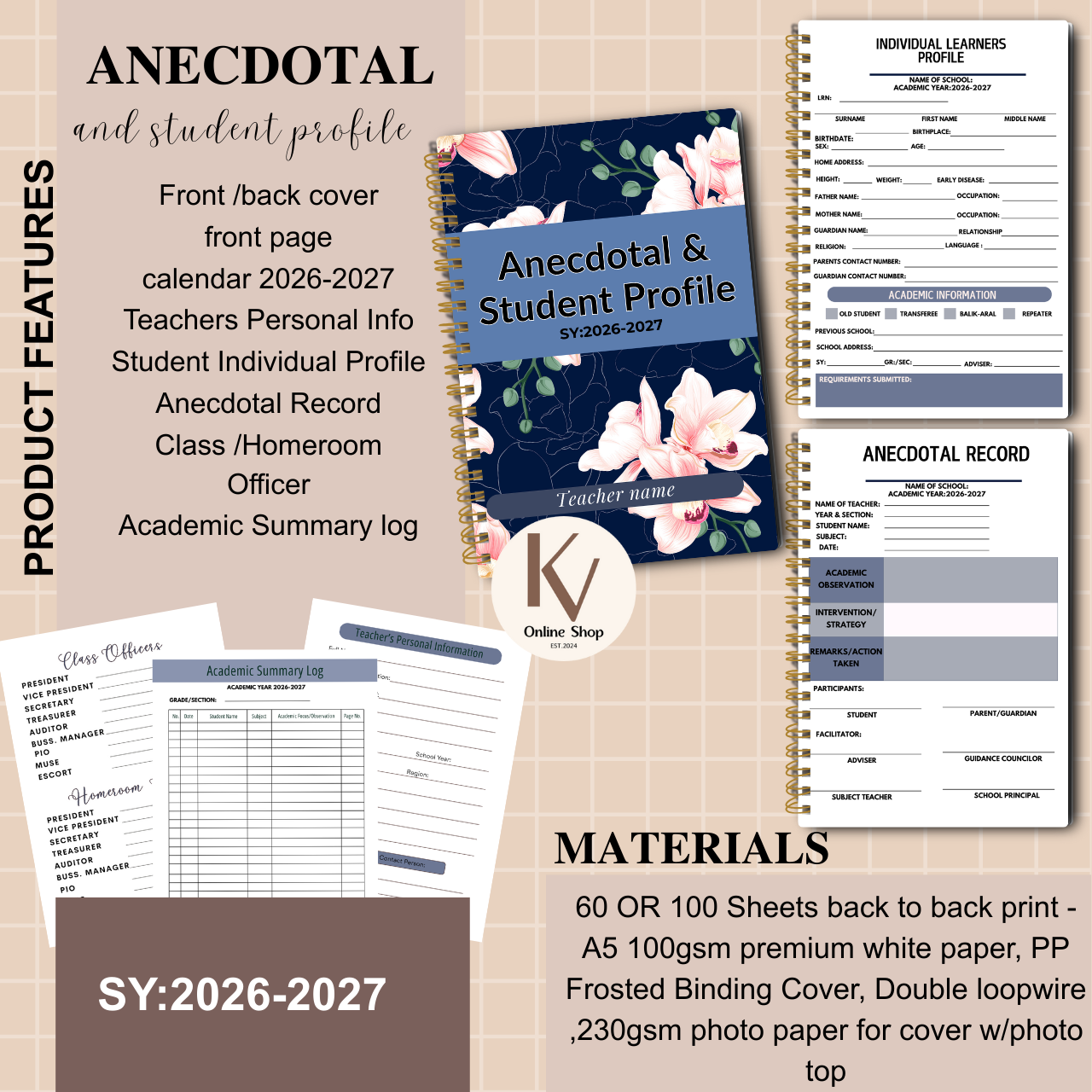 Anecdotal & Student Profile Notebook – SY 2026–2027