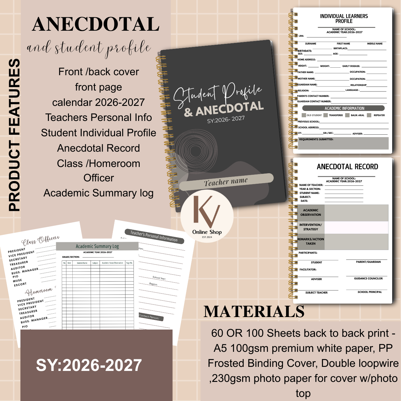 Anecdotal & Student Profile Notebook – SY 2026–2027
