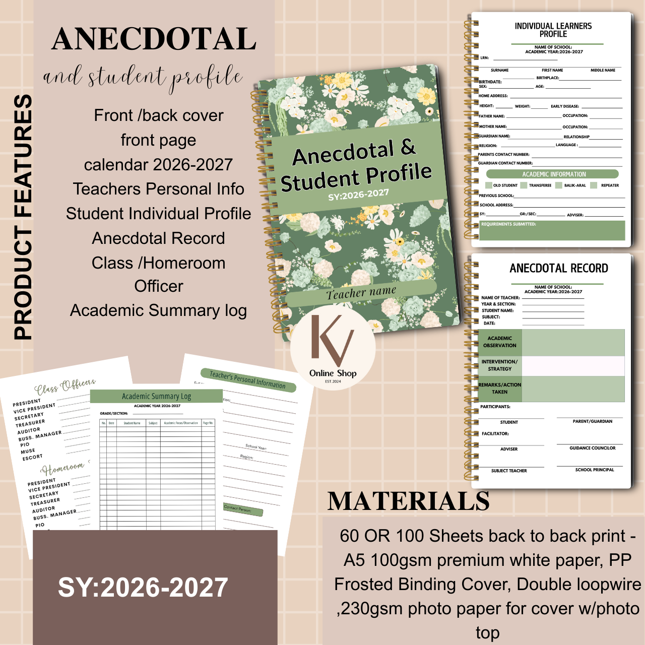 Anecdotal & Student Profile Notebook – SY 2026–2027