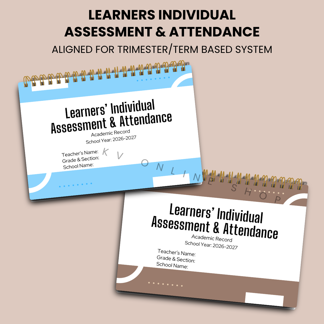 Learners Individual Assessment & Attendance Notebook | A5  | SY 2026–2027 (Trimester Ready)