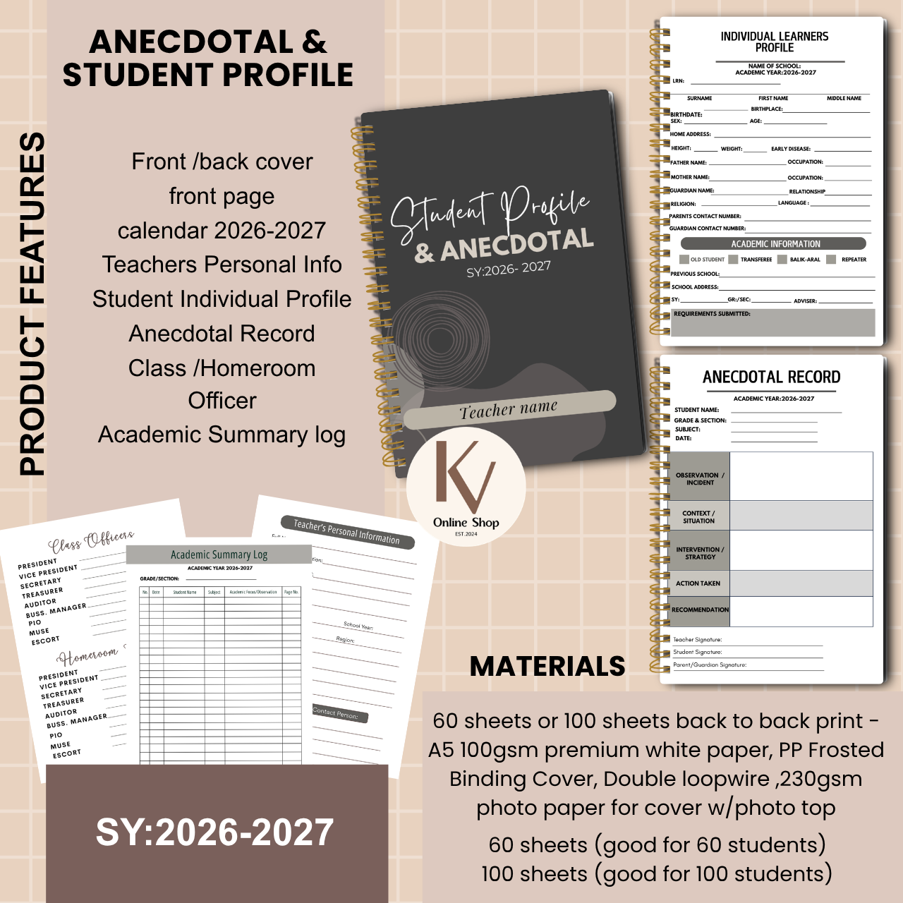 Anecdotal & Student Profile Notebook – SY 2026–2027
