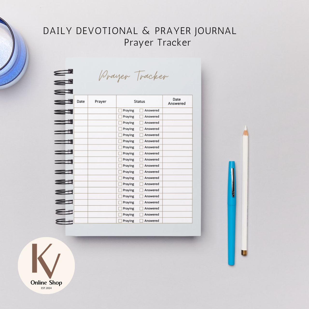 Daily Devotional & Prayer Journal – “Be Still” Faith Reflection Notebook | A5 Spiral Bound Christian Journal