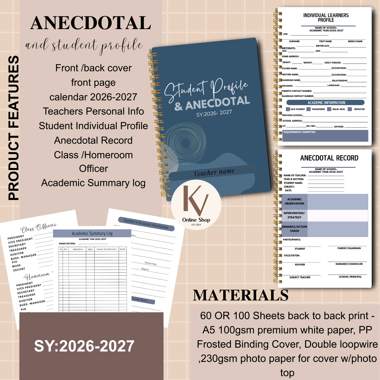 Anecdotal & Student Profile Notebook – SY 2026–2027