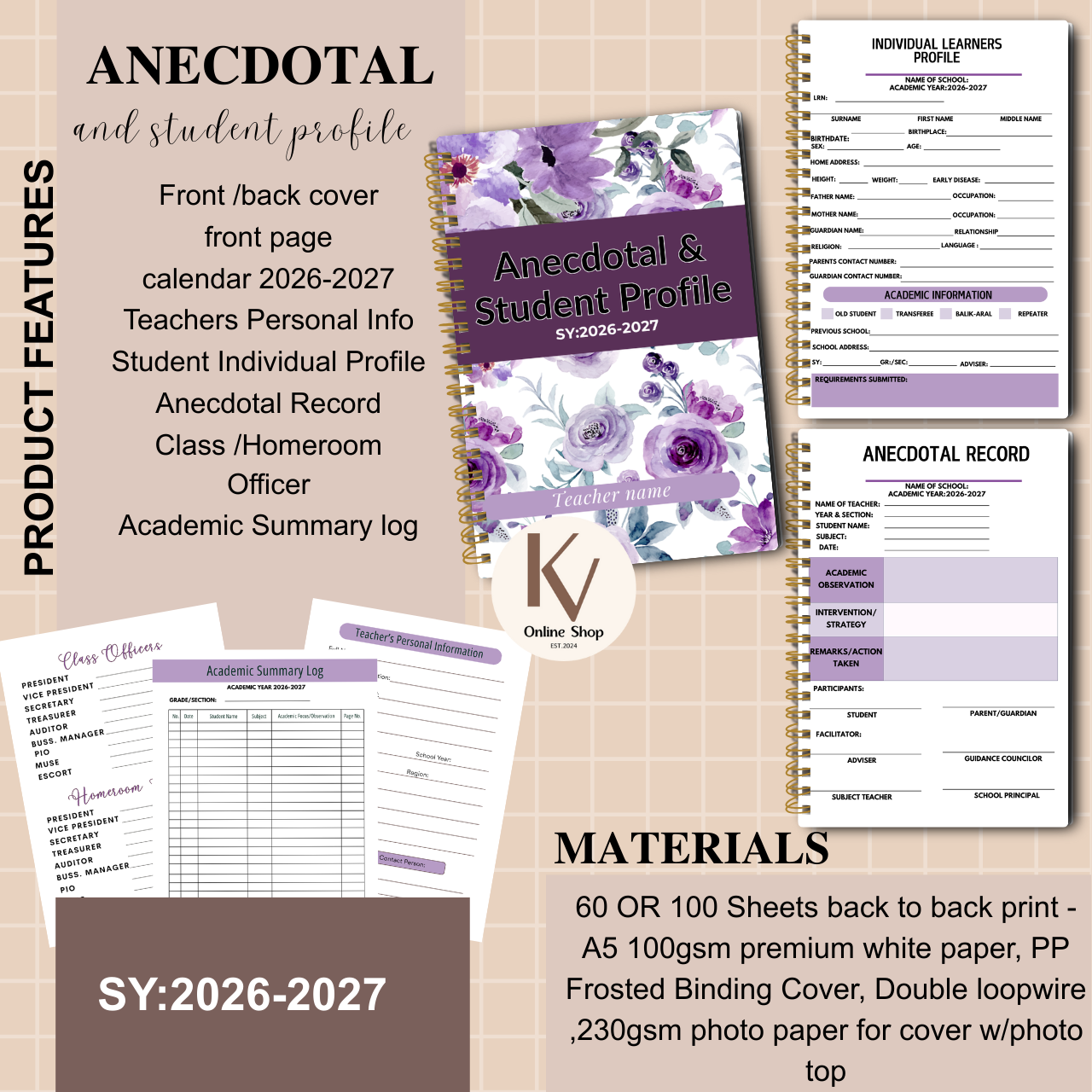 Anecdotal & Student Profile Notebook – SY 2026–2027