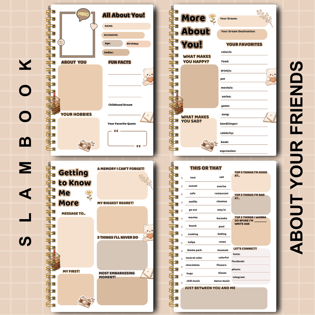 Slambook A5 – “Getting to Know Your Bestie Better” (Pastel Collection | 30 or 50 Sheets)