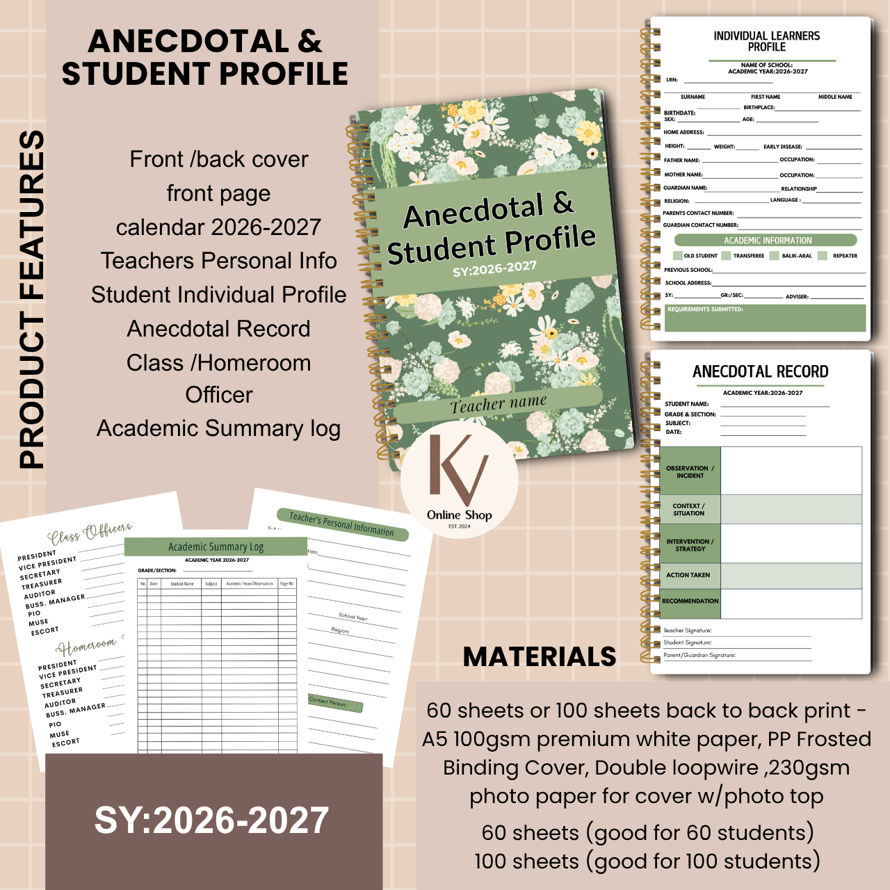 Anecdotal & Student Profile Notebook – SY 2026–2027