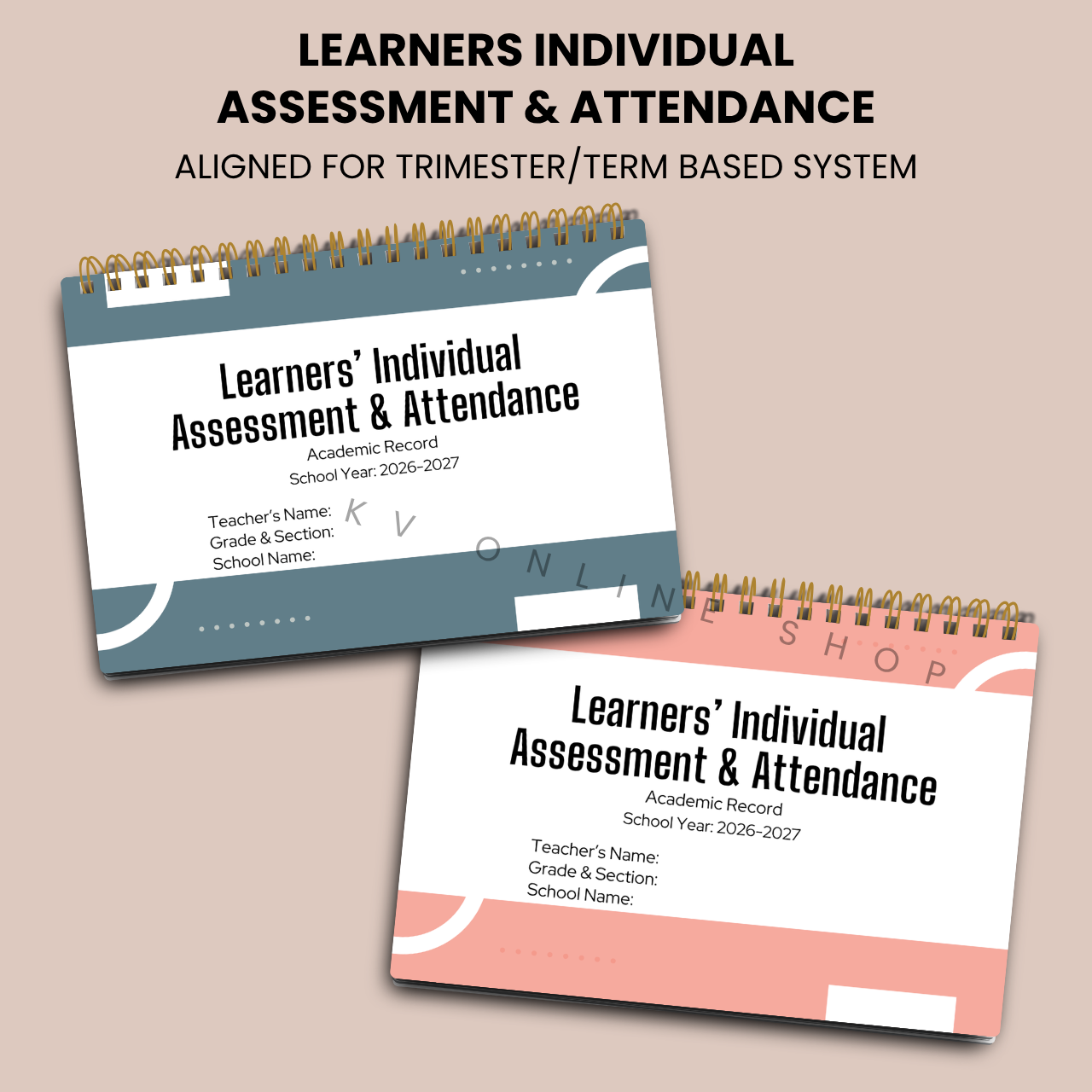 Learners Individual Assessment & Attendance Notebook | A5  | SY 2026–2027 (Trimester Ready)
