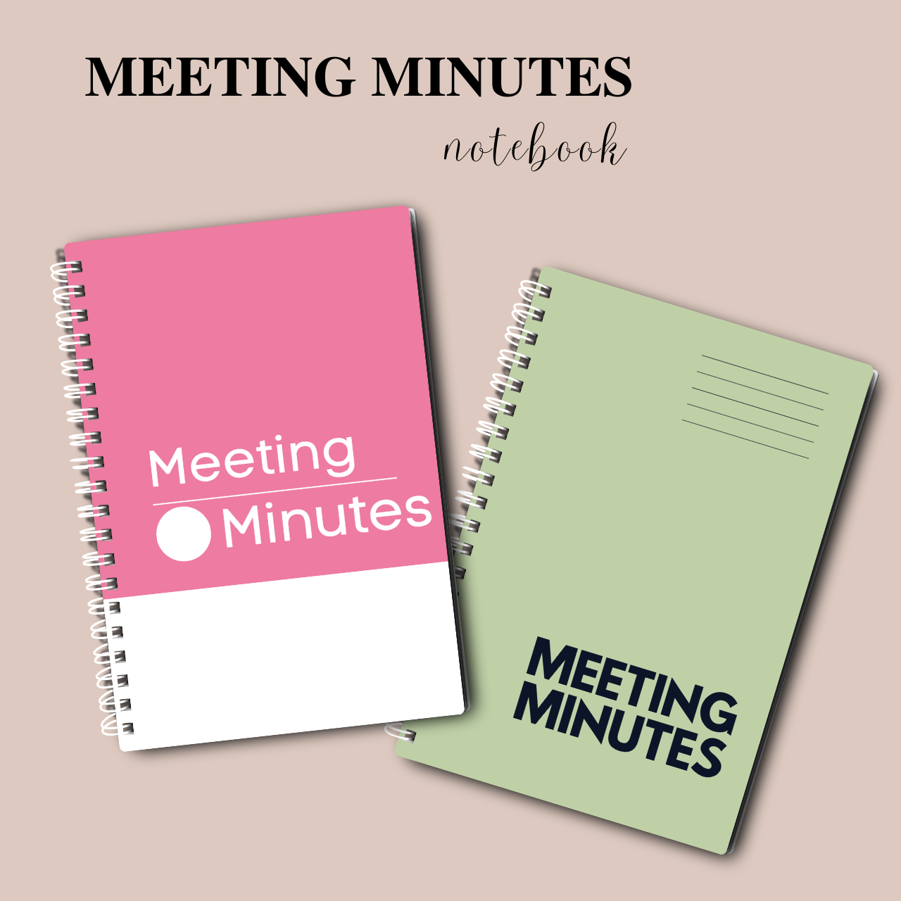 Meeting Minutes Notebook – A5 Meeting Record & Logbook for Office and Business
