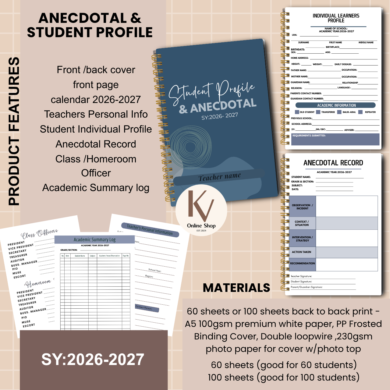 Anecdotal & Student Profile Notebook – SY 2026–2027