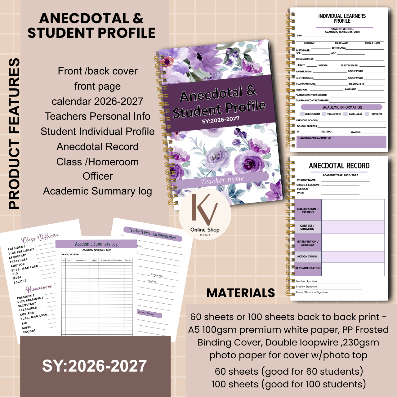 Anecdotal & Student Profile Notebook – SY 2026–2027