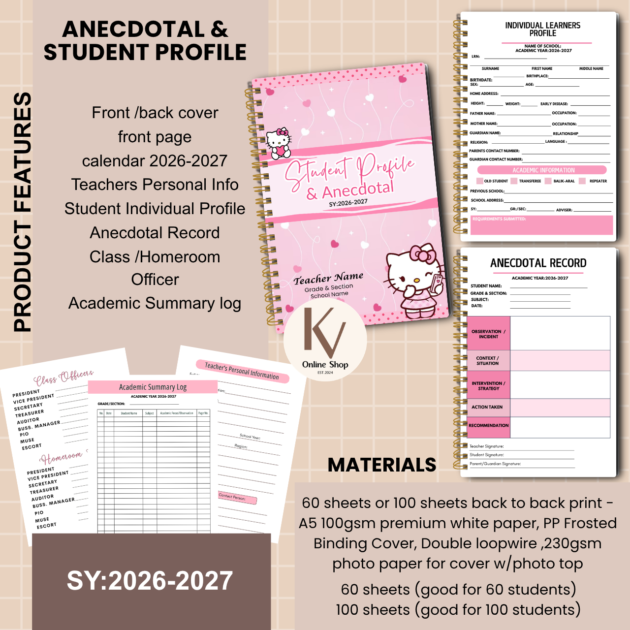 Anecdotal & Student Profile Notebook – SY 2026–2027