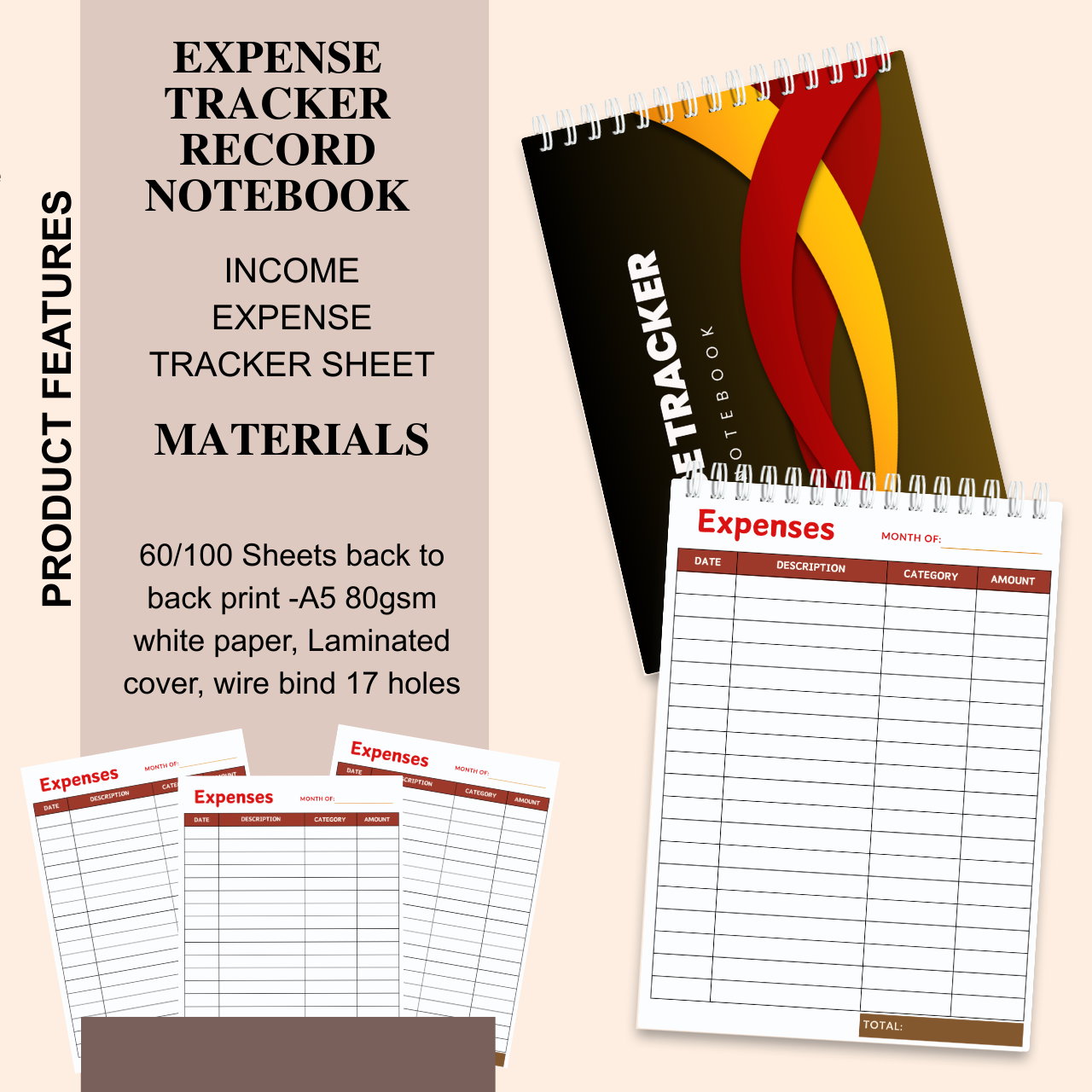 Income, Expense & Cash Flow Tracker Notebook (A5 | Business & Personal Finance Logbook)