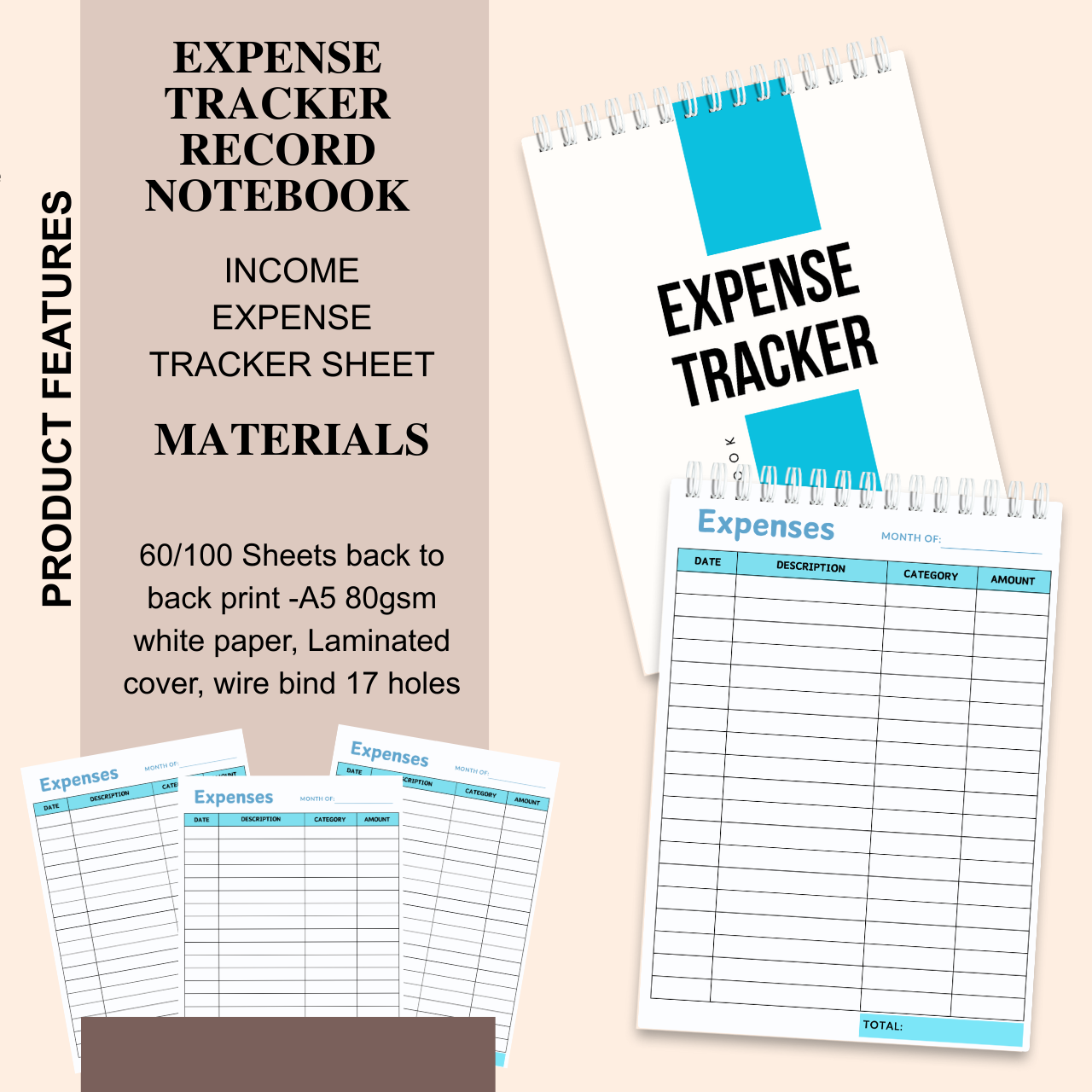 Income, Expense & Cash Flow Tracker Notebook (A5 | Business & Personal Finance Logbook)