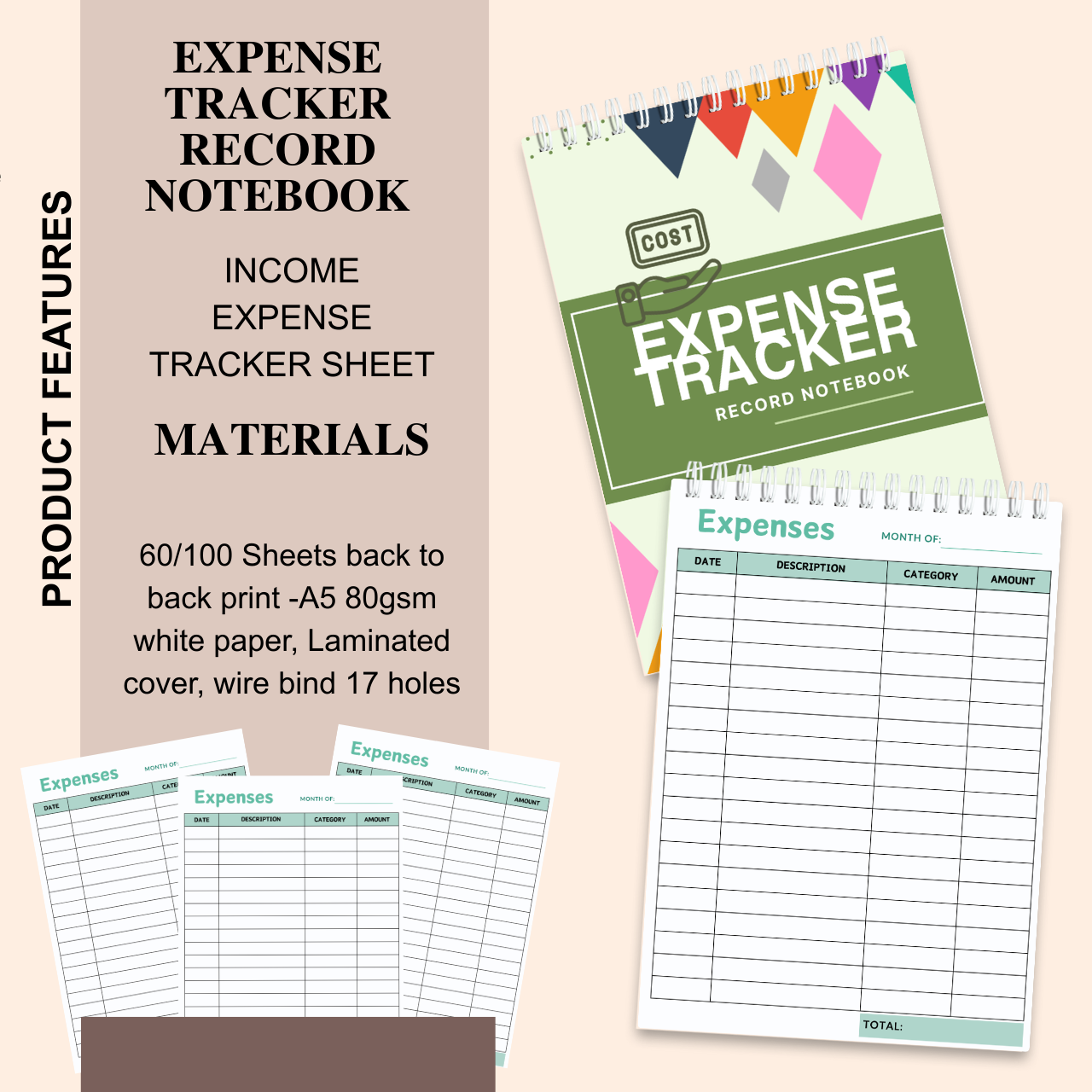 Income, Expense & Cash Flow Tracker Notebook (A5 | Business & Personal Finance Logbook)