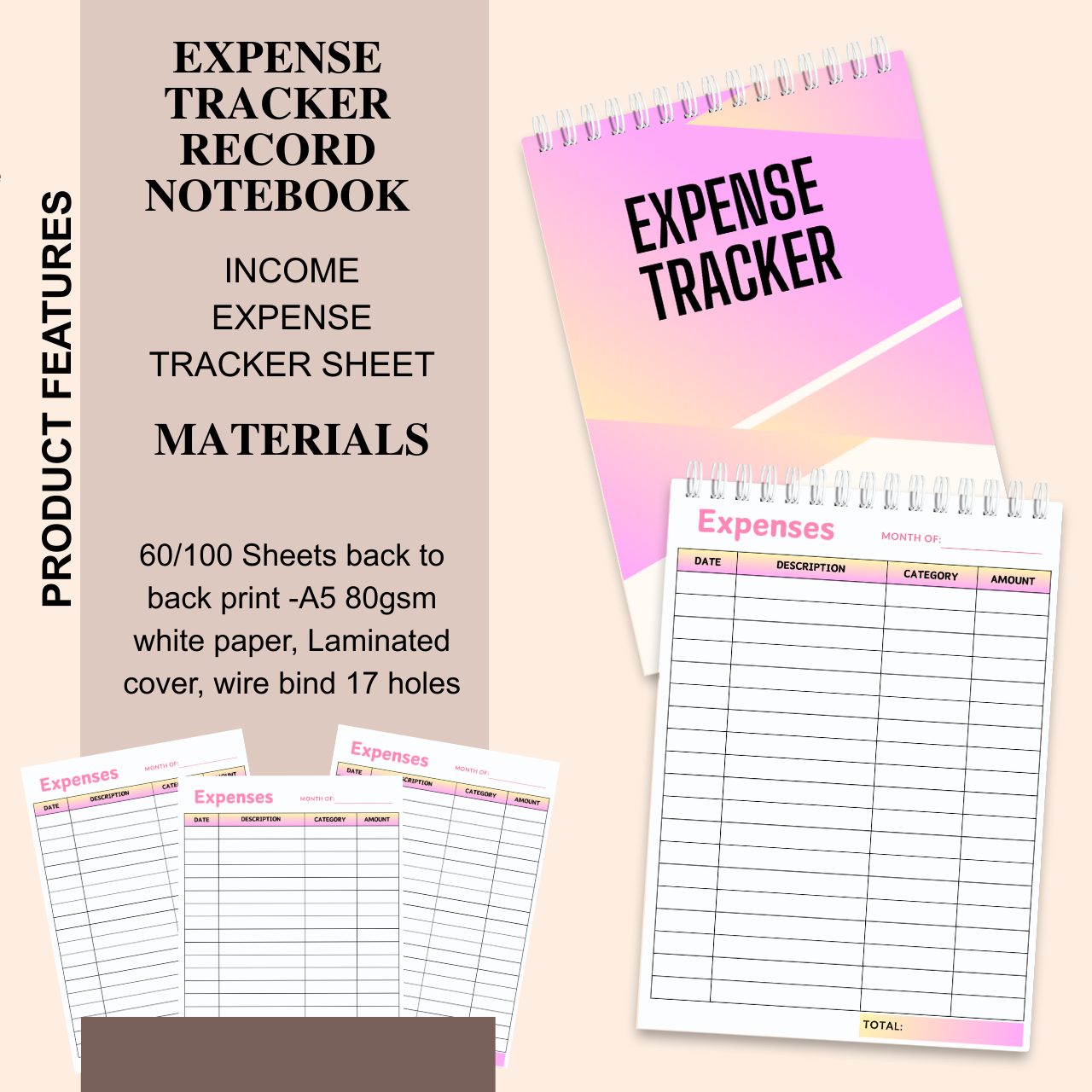 Income, Expense & Cash Flow Tracker Notebook (A5 | Business & Personal Finance Logbook)