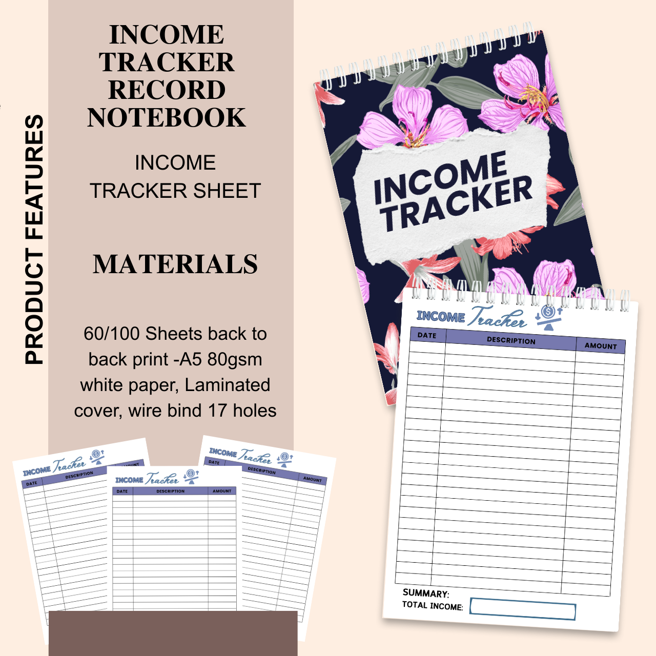 Income, Expense & Cash Flow Tracker Notebook (A5 | Business & Personal Finance Logbook)