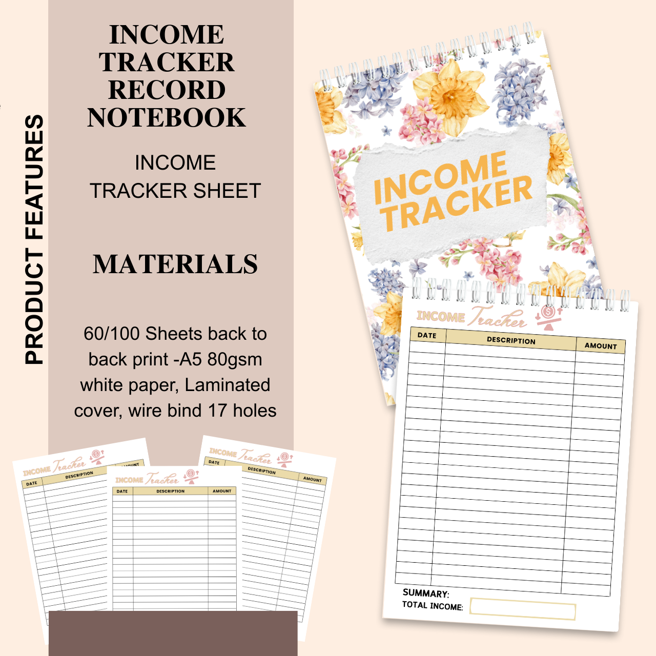 Income, Expense & Cash Flow Tracker Notebook (A5 | Business & Personal Finance Logbook)