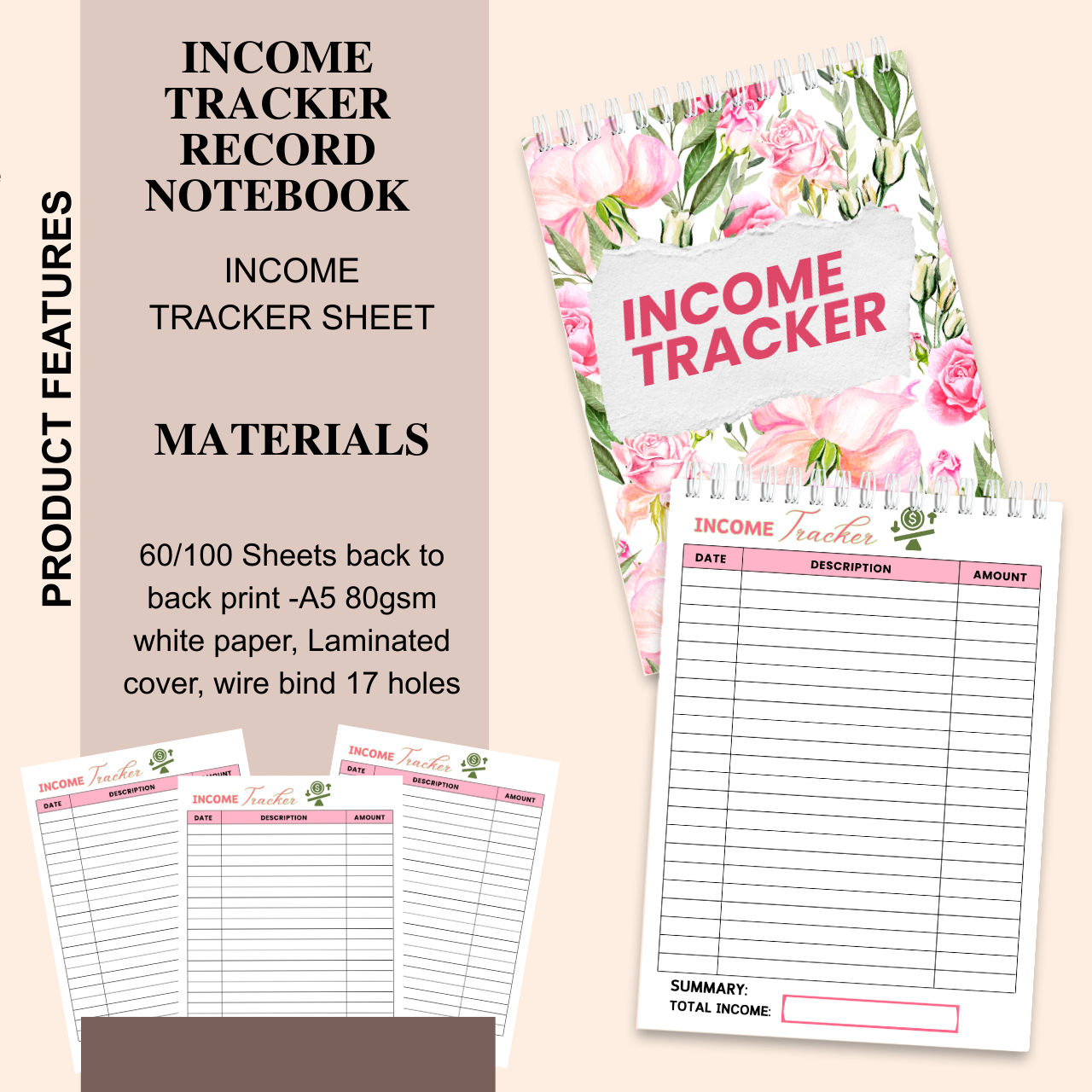Income, Expense & Cash Flow Tracker Notebook (A5 | Business & Personal Finance Logbook)