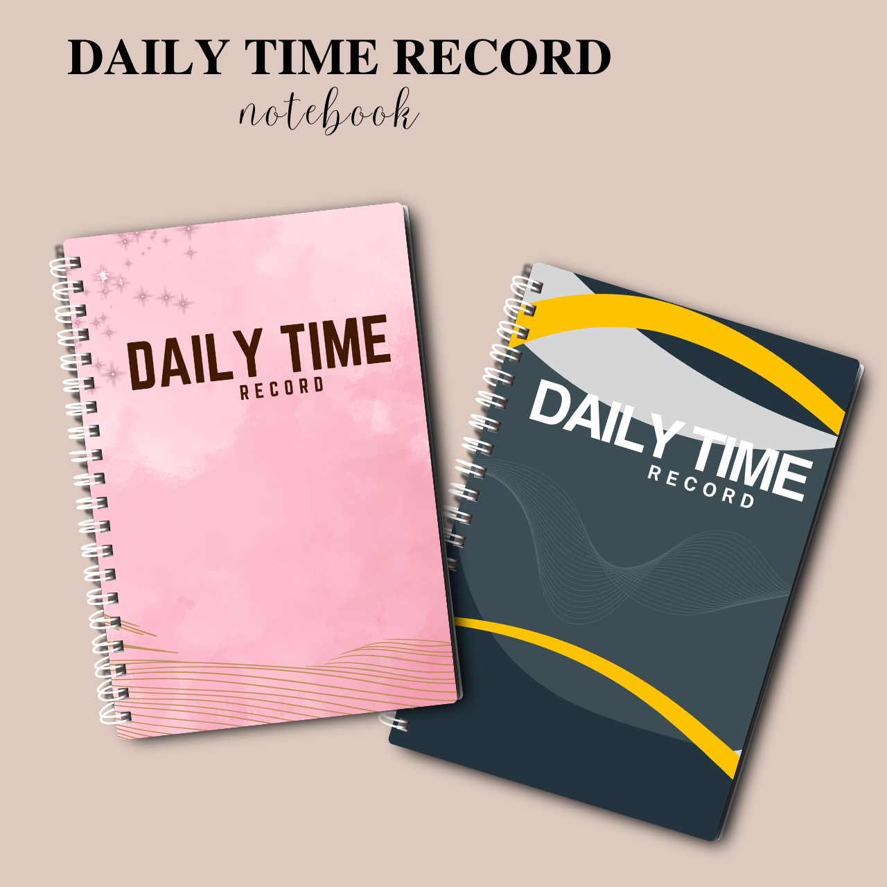 Daily Time Record (DTR) Logsheet Notebook – A5 Wire-Bound Attendance & Work Log