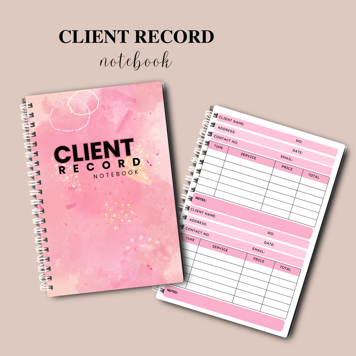 Client Profile Notebook Client Record Notebook A5 | Customer Logbook & Service Record Tracker ...