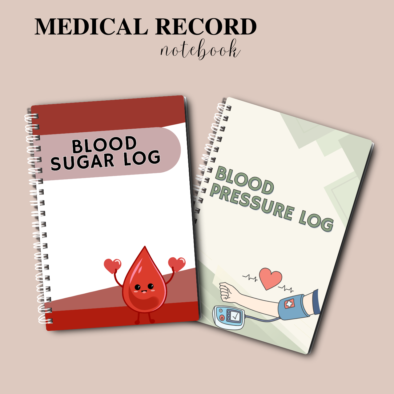 Health Tracker Notebook A5 | Blood Pressure, Sugar, Medication & Medical Record Log