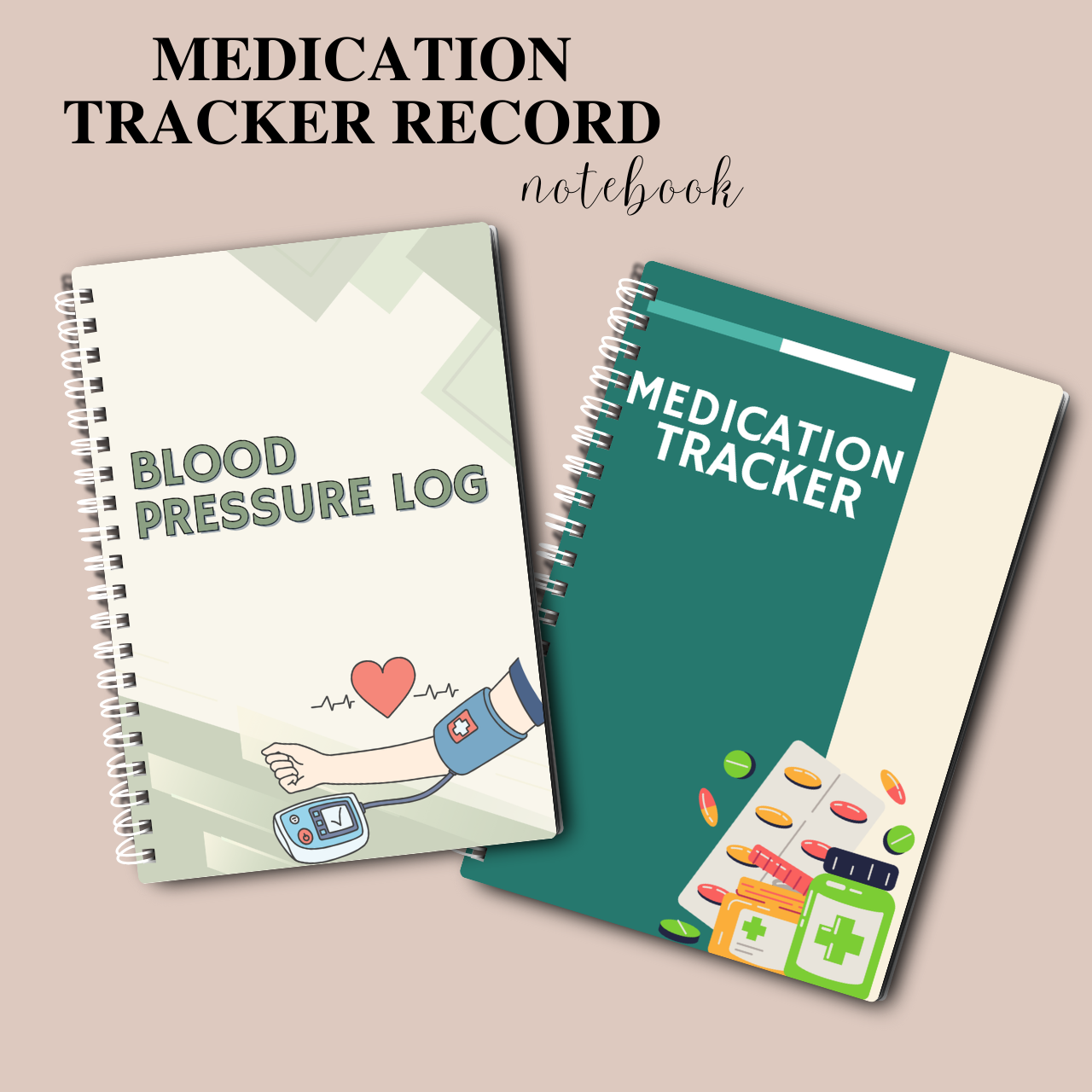 Health Tracker Notebook A5 | Blood Pressure, Sugar, Medication & Medical Record Log
