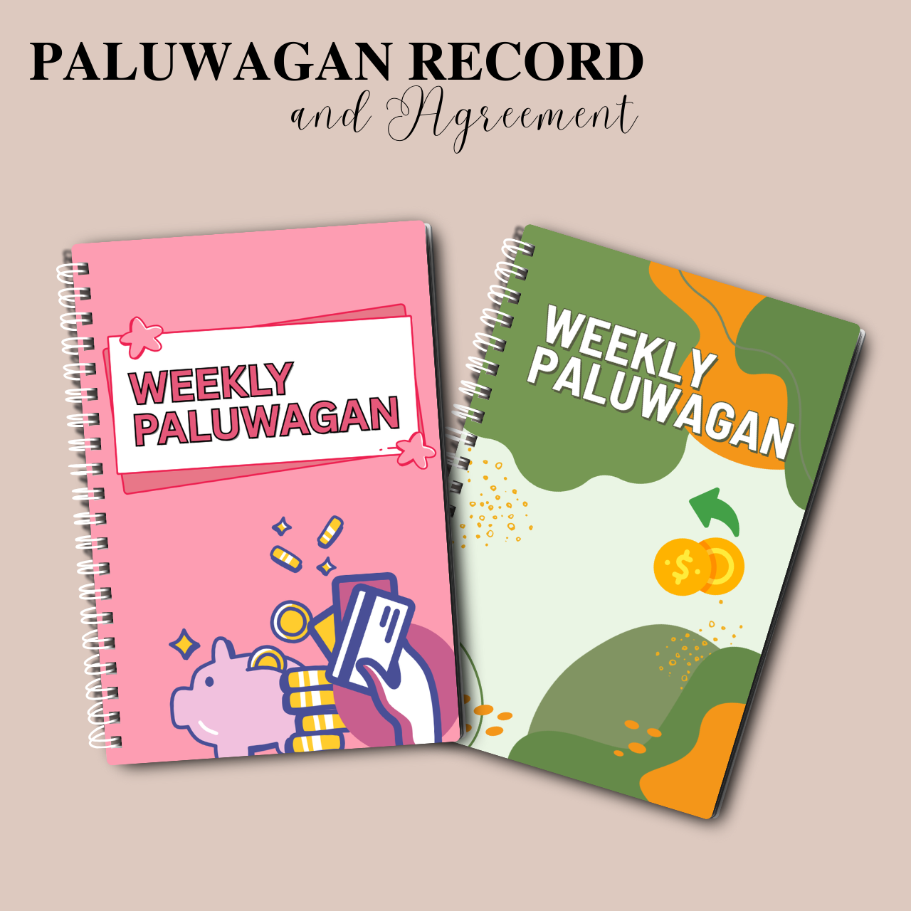 Weekly Paluwagan Record Notebook with Agreement – A5 Handmade Savings Tracker (10 Members)
