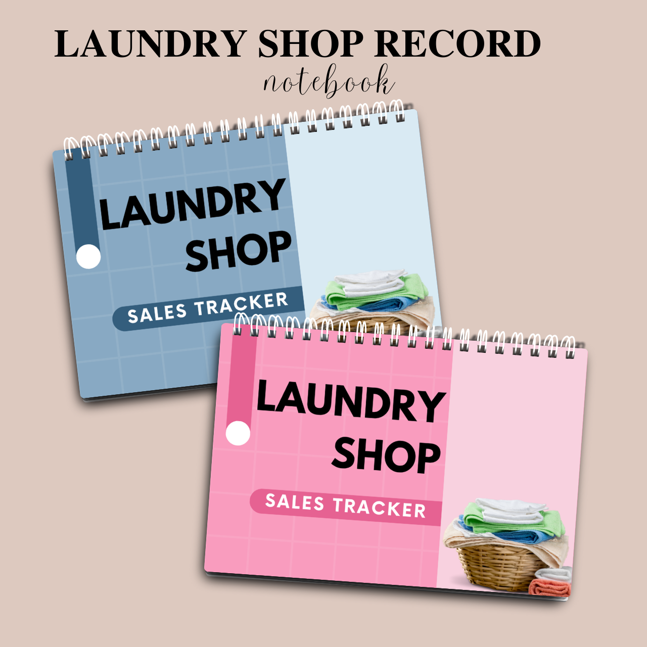 Laundry Shop Record Notebook A5 | Sales, Expense & Inventory Tracker for Small Business