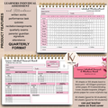 Learners Individual Assessment & Attendance Record Quarterly Format - A5 notebook Personalized with name