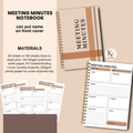 Meeting Minutes Notebook – A5 Meeting Record & Logbook for Office and Business