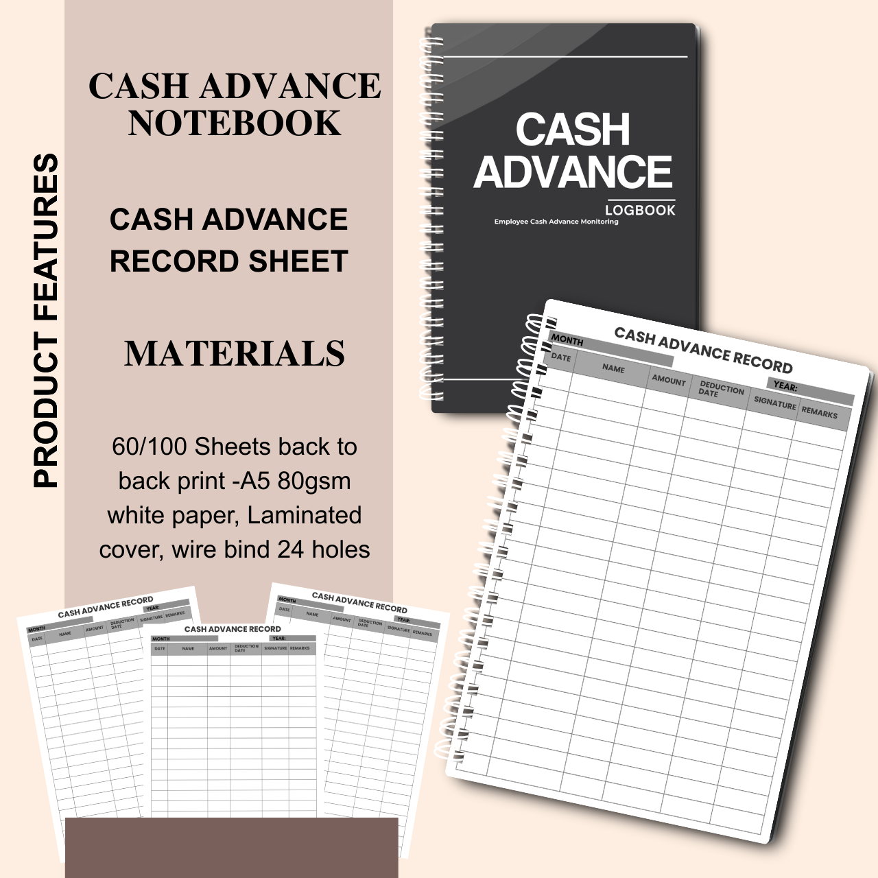 Employee Records & Salary Management Notebook (A5 Payroll & Staff Logbook)