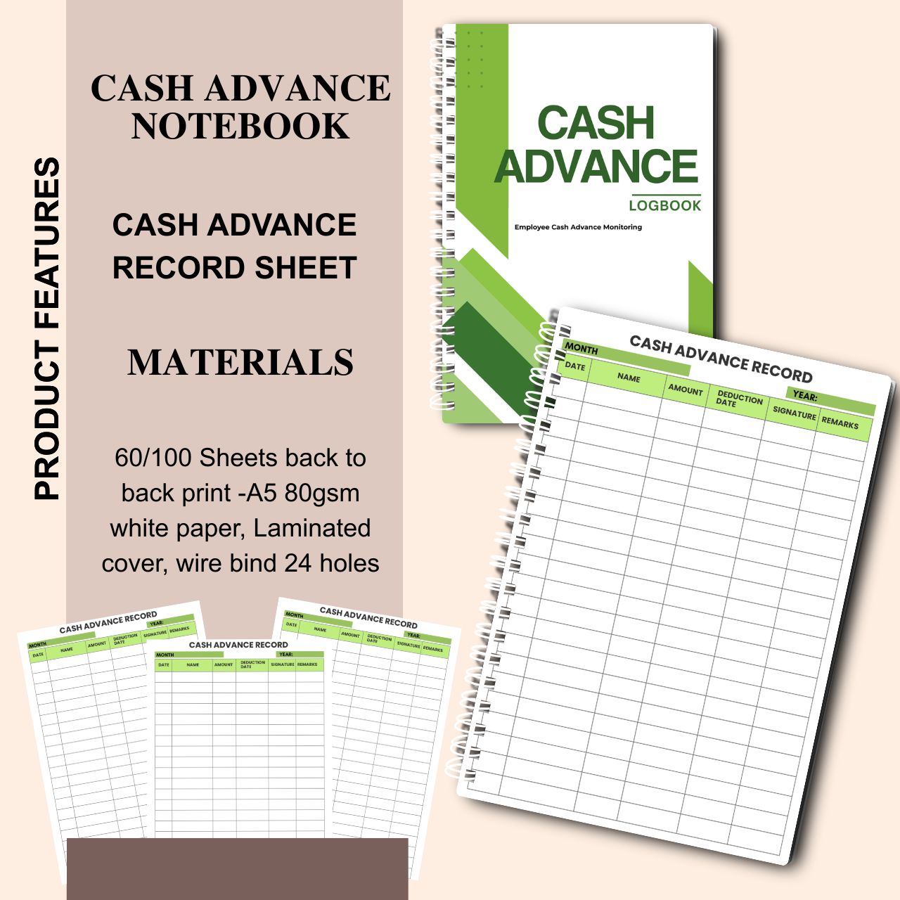 Employee Records & Salary Management Notebook (A5 Payroll & Staff Logbook)